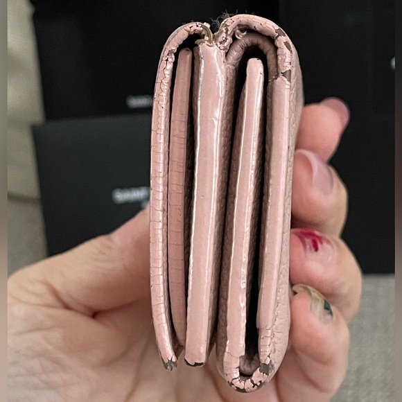 ⭐️COA⭐️SAiNT LAURENT “DISTRESSED” LiL PiNK TRiFOLD WALLET💕💥FULL iNCLUSiON💥💕 - Picture 10 of 12